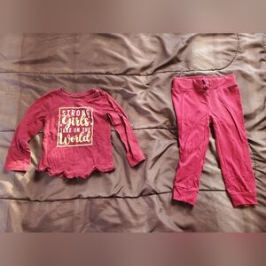 girl 2t burgundy long sleeve and joggers